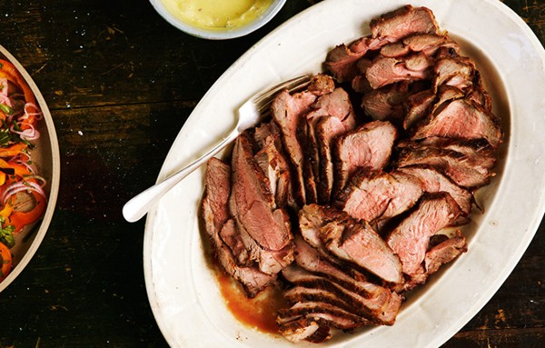 Grilled leg of lamb with herb salt
