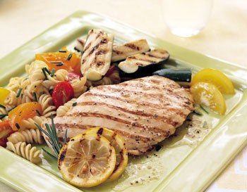 Grilled lemon and rosemary chicken