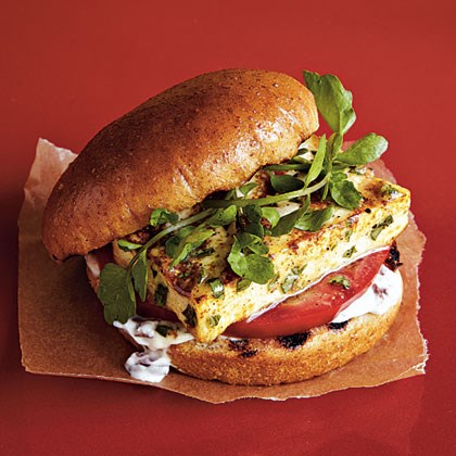 Grilled lemon-basil tofu burgers