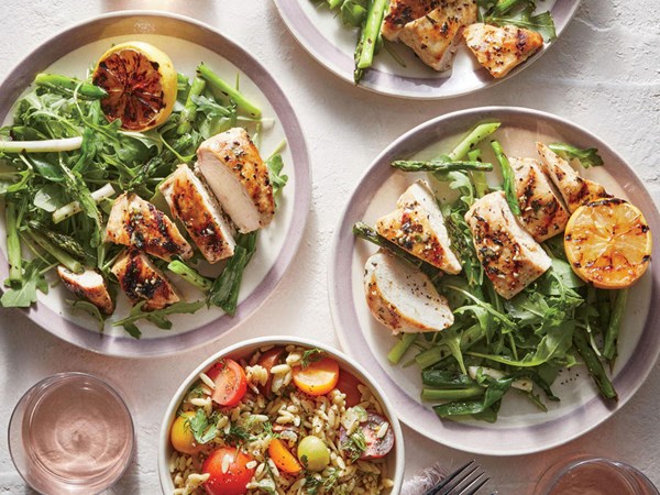 Grilled lemon chicken salad