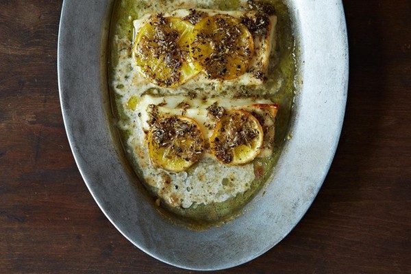 Grilled lemon halloumi