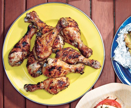 Grilled lemon-oregano chicken drumsticks