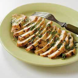 Grilled lemon-parsley chicken breasts