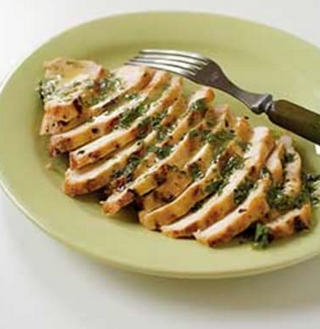 Grilled lemon-parsley chicken breasts