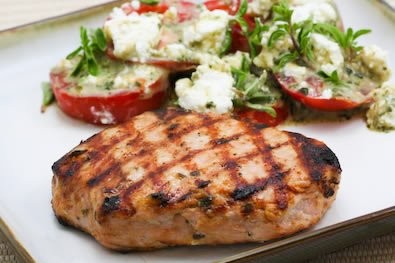 Grilled lime and chipotle pork chops