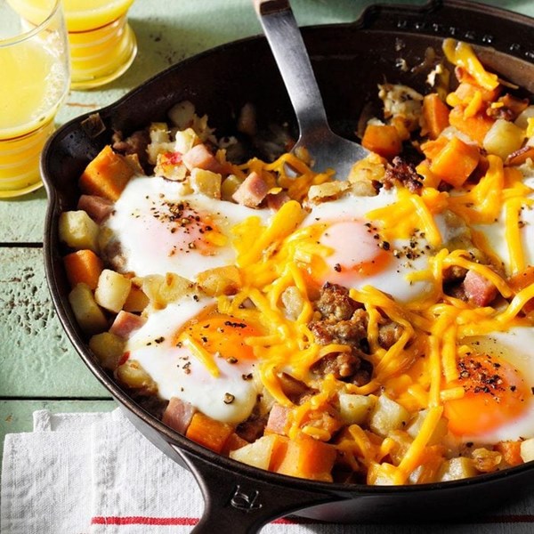 Grilled loaded breakfast skillet