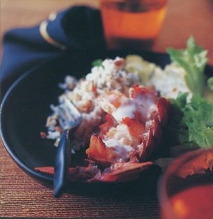 Grilled lobster with nutty rice salad
