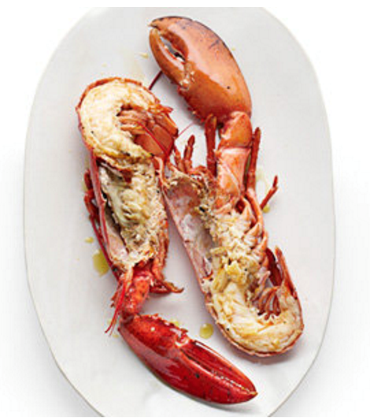 Grilled lobster with olive oil