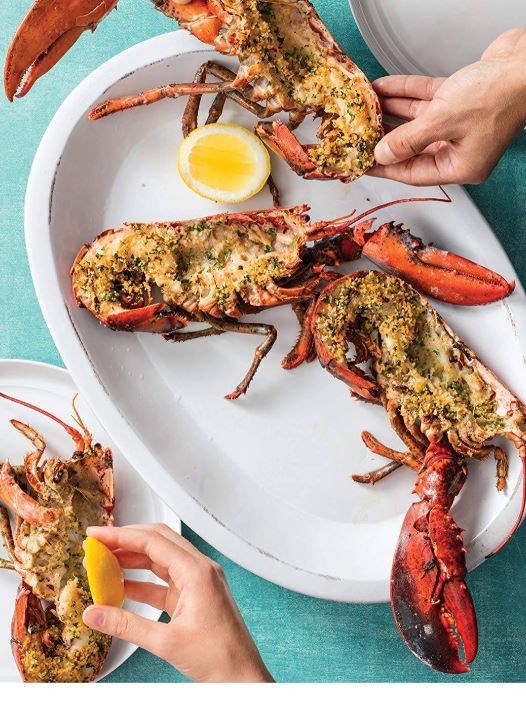 Grilled lobsters