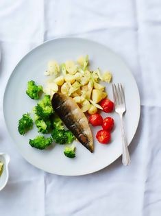 Grilled mackerel and buttered baby potatoes