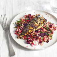 Grilled mackerel with beetroot tabbouleh 
