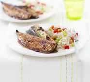 Grilled mackerel with soy, lime & ginger