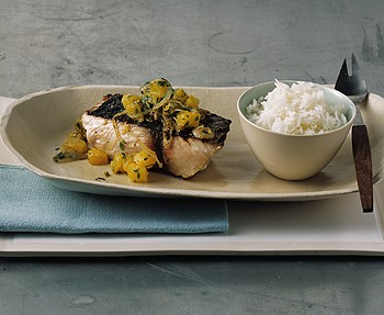 Grilled mahimahi with pineapple sambal