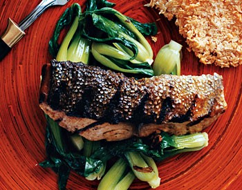 Grilled mahimahi with tamarind glaze