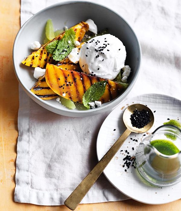 Grilled mango sundae