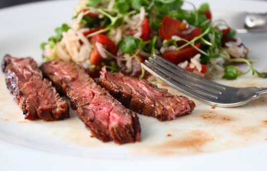 Grilled Marsala marinated skirt steak