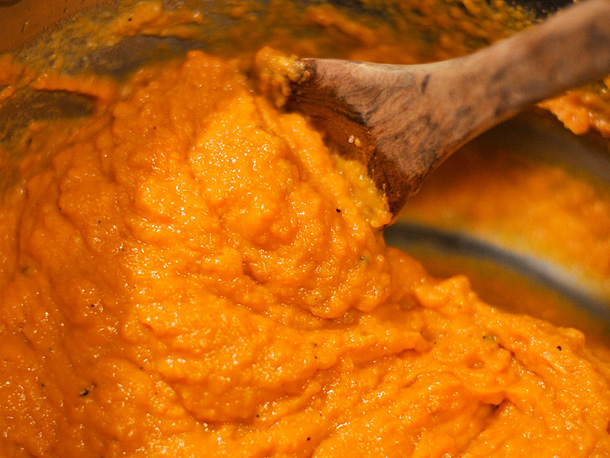Grilled mashed sweet potatoes