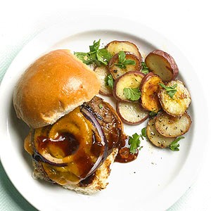 Grilled meat loaf burgers