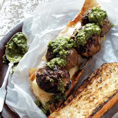Grilled meatball sandwich