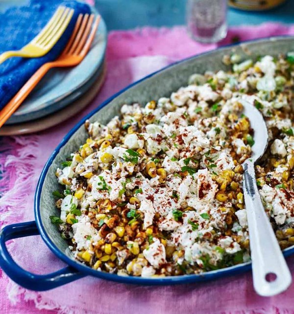 Grilled Mexican sweetcorn salad (Esquites)