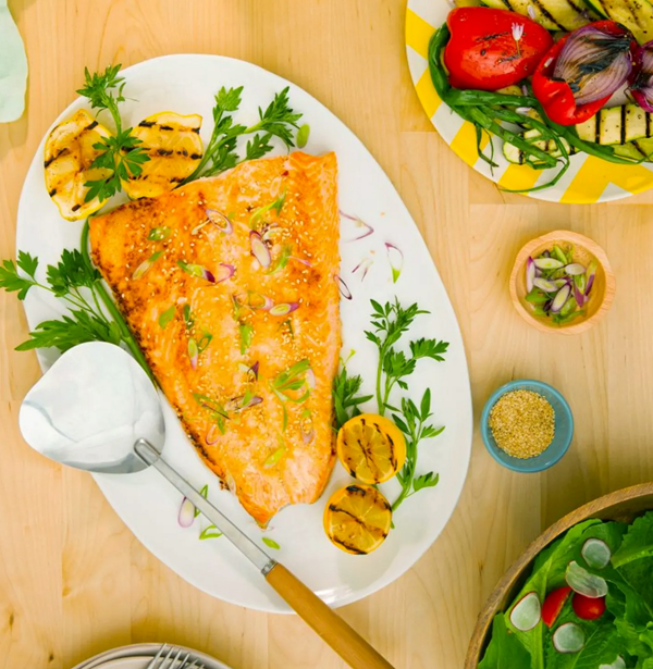 Grilled miso butter salmon in foil