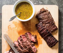 Grilled mojo-marinated skirt steak