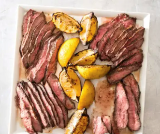 Grilled mojo-marinated skirt steak