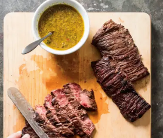 Grilled mojo-marinated skirt steak