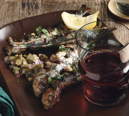 Grilled Monterey sardines with lemon and herbs