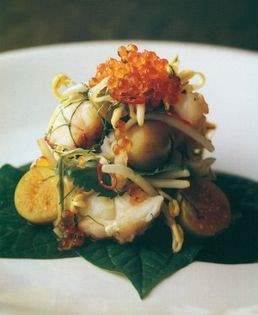 Grilled Moreton Bay bug tails with tamarind, chilli, cape gooseberries and trout roe