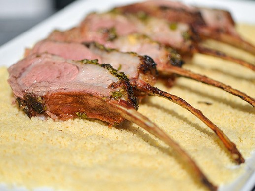 Grilled Moroccan-spiced rack of lamb