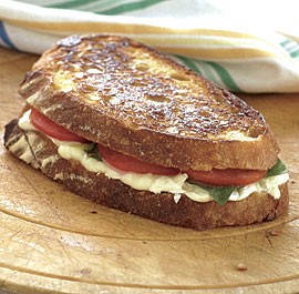 Grilled mozzarella & pecorino with tomato & basil