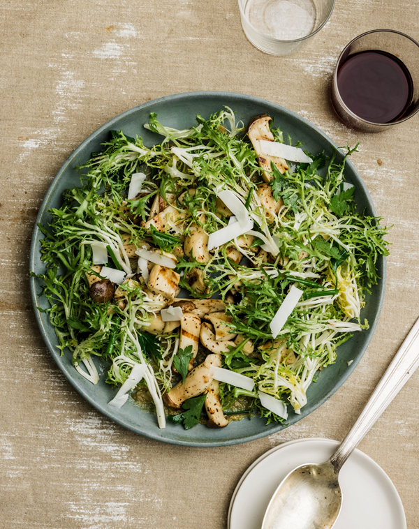 Grilled mushroom & frisée salad [Ryan Skeen]