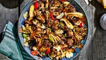 Grilled mushroom antipasto salad