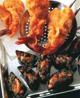 Grilled mussels