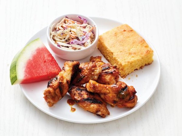Grilled mustard barbecue chicken wings