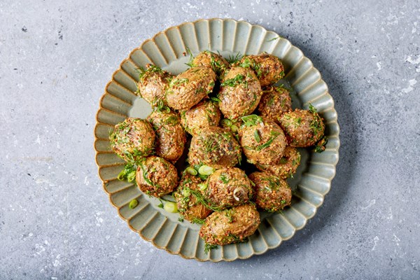 Grilled mustard-herb potato salad