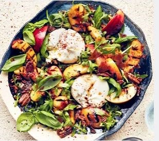 Grilled nectarine & burrata salad