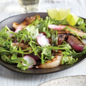 Grilled onion salad with lime vinaigrette