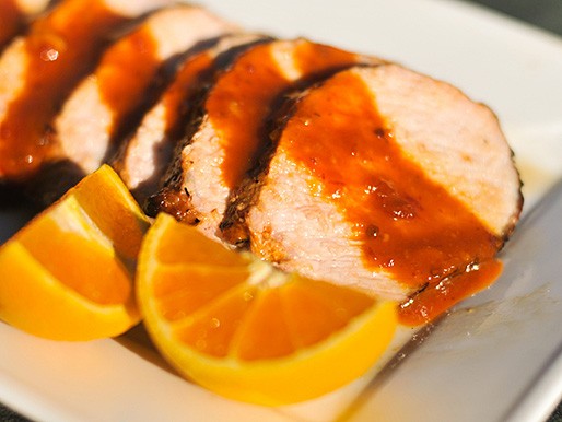 Grilled orange-chipotle pork loin