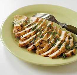 Grilled orange-tarragon chicken breasts