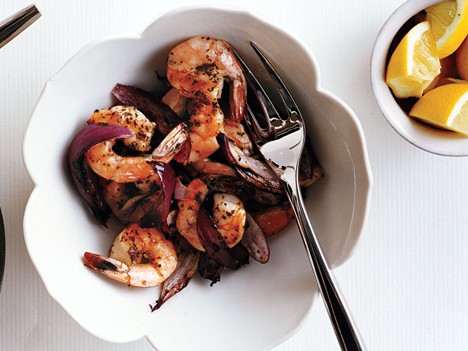 Grilled oregano shrimp
