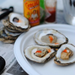 Grilled oysters