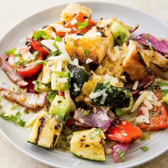 Grilled panzanella salad