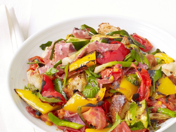 Grilled panzanella salad