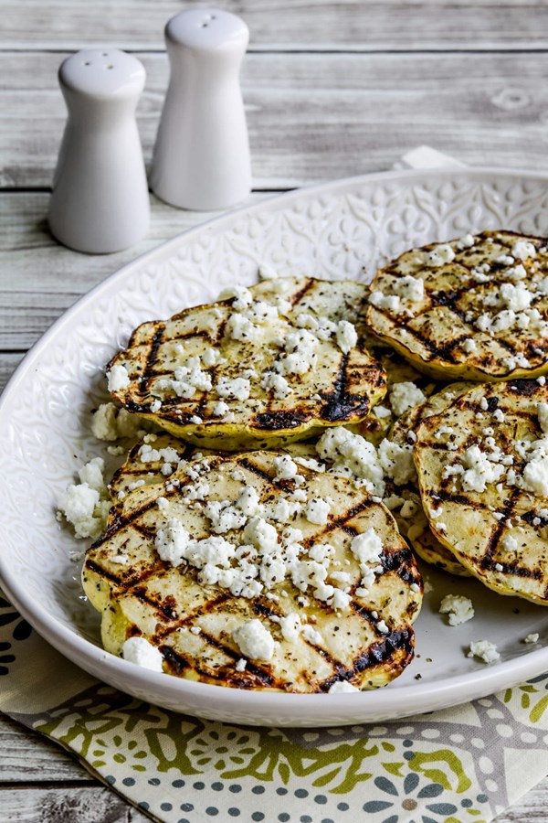 Grilled patty pan squash