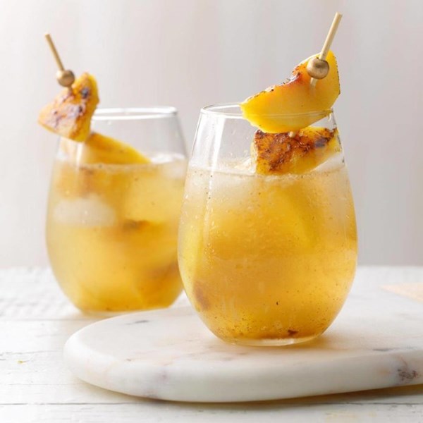 Grilled peach & pineapple sangria