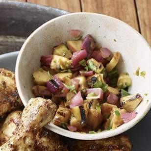 Grilled peach-lime salsa