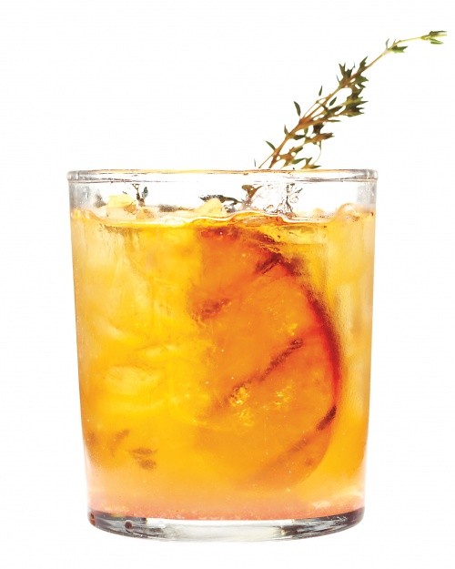 Grilled-peach old-fashioned