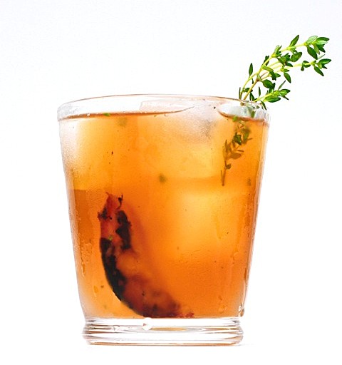 Grilled-peach old-fashioned